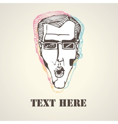 Stylish person face vector image