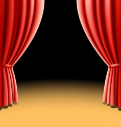 Red theater curtain vector image