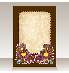 Hand draw ornate floral vintage template vector image