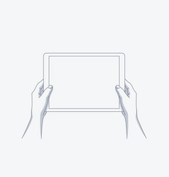 Hands holding a tablet Hands holding a tablet vector image