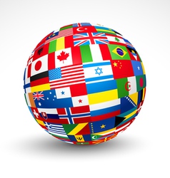 World flags sphere vector image