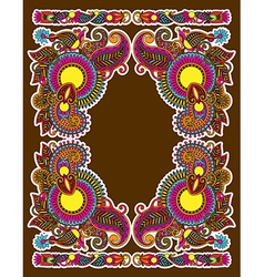 Hand draw ornate floral vintage ornate frame vector image