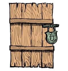Old wooden door vector image