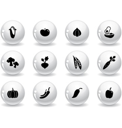 Web buttons vegetables icons vector image