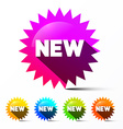 New Labels Set Colorful Toothed Stickers with New vector image