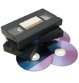 VHS tape and DVD vector image