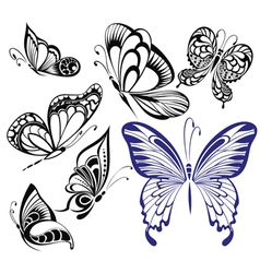 Set of butterflies vector image