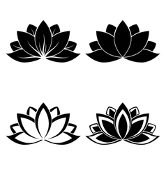 Lotus silhouette vector image