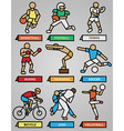 Sport and fitness icons set vector image