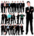 25 business people silhouettes set vector image
