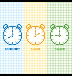 Breakfast Lunch and Dinner time vector image