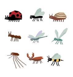Collection of insects cartoon vector image