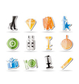 Simple luxury party and reception icons vector image