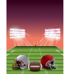 American Football Field Stadium at Sunset vector image