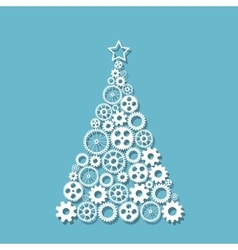Christmas tree f gears vector image