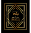 Wedding Invitation Card - Art Deco Gatsby Style vector image