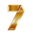 Number metal gold ribbon - 7 - seven vector image