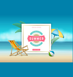 Summer sale banner online shopping on beach vector image