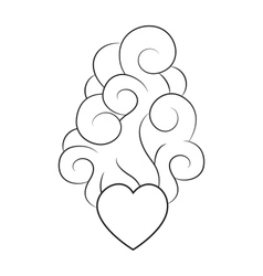 Heart with smoke lineart vector image