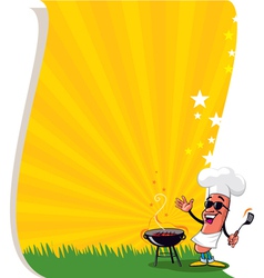 Bbq poster template vector image