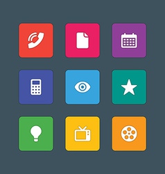 Material design style icons sign and symbols Material design style icons sign and symbols vector image