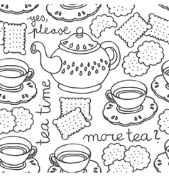 Tea and biscuit wallpaper vector image