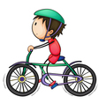 Boy and bicycle vector image