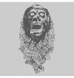 Floral zombie illustration vector image