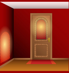 Room interior with door vector image