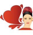 Retro woman with speech bubble vector image