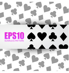Seamless background playing card symbols vector image