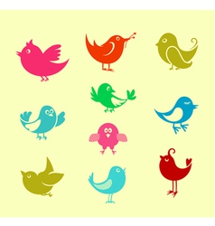 Cartoon doodle birds vector image