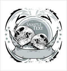 Grunge skull banner vector image