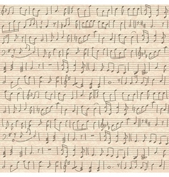Seamless old cardboard texture with music notes vector image