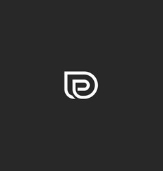 Letter logo d monogram idea black and white vector image