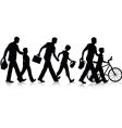 School silhouettes vector image