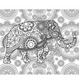 Ethnic Indian elephant over ornate background vector image