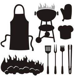 Barbecue silhouettes vector image
