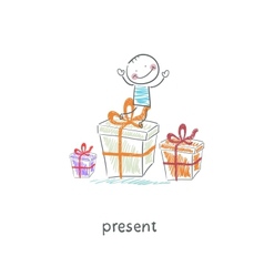 A man and a gift vector image