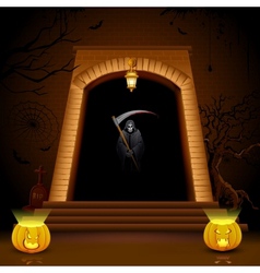 Grim standing on Hell Gate Grim standing on Hell Gate vector image