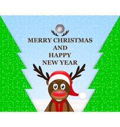 Reindeer in the Christmas forest Reindeer in the Christmas forest vector image