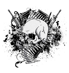 Vintage emblem with skull vector image