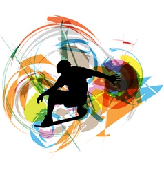 Wake boarder in action vector image