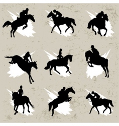 Horse with jockey vector image