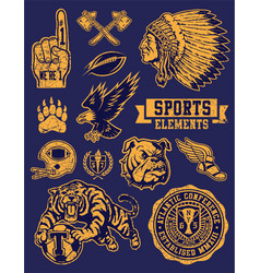 Sports Mascots and Logo Set vector image