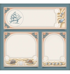 Set of sea vintage vacation frame banners labels vector image