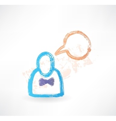 Abstract picture with man and bubble speech vector image