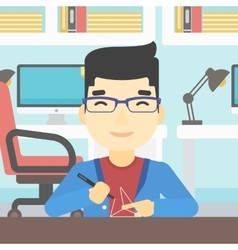 Man using three D pen vector image