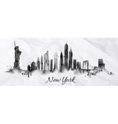 Silhouette ink New york vector image