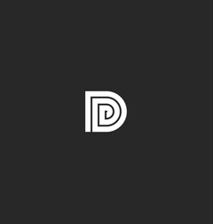 D logo capital initial letter design element vector image
